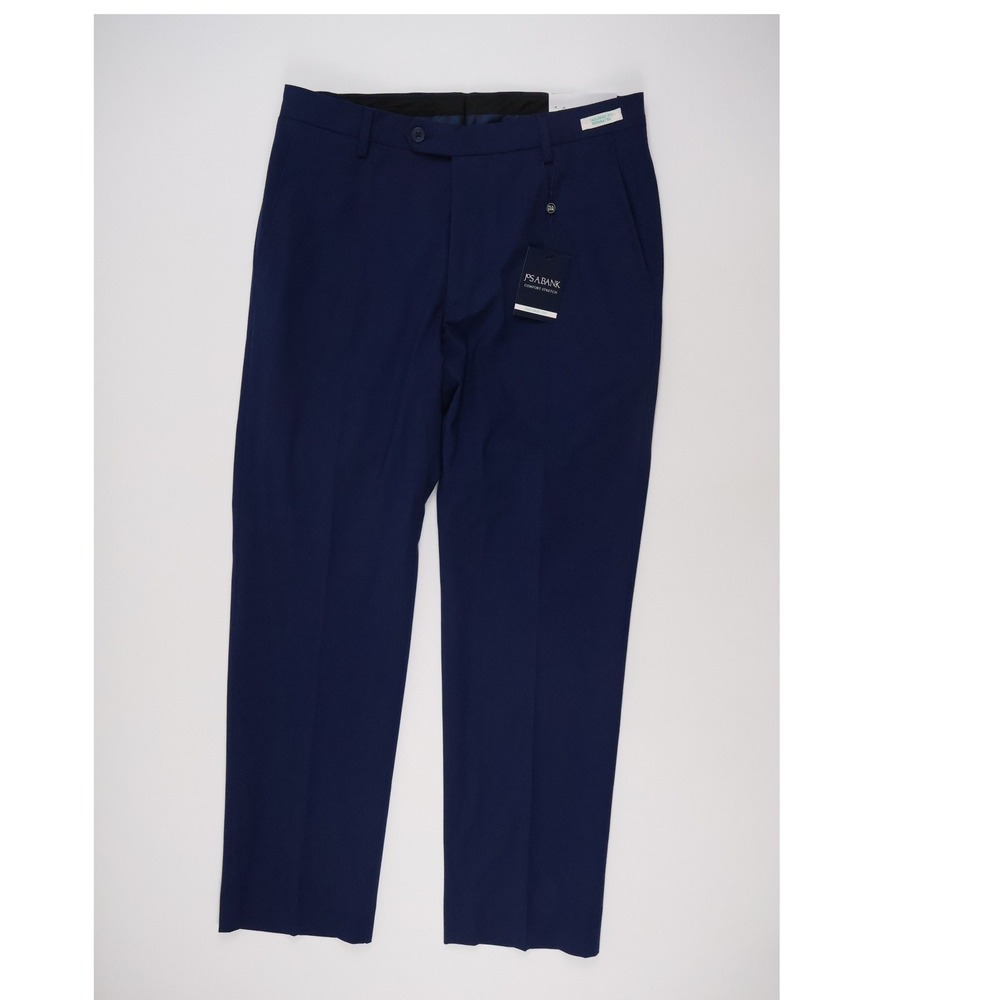 Jos. A. Bank Suit Pants Comfort Stretch Tailored Blue Solid 32x30 NWT MSRP $115